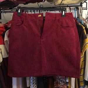 Small Maroon Corduroy Skirt